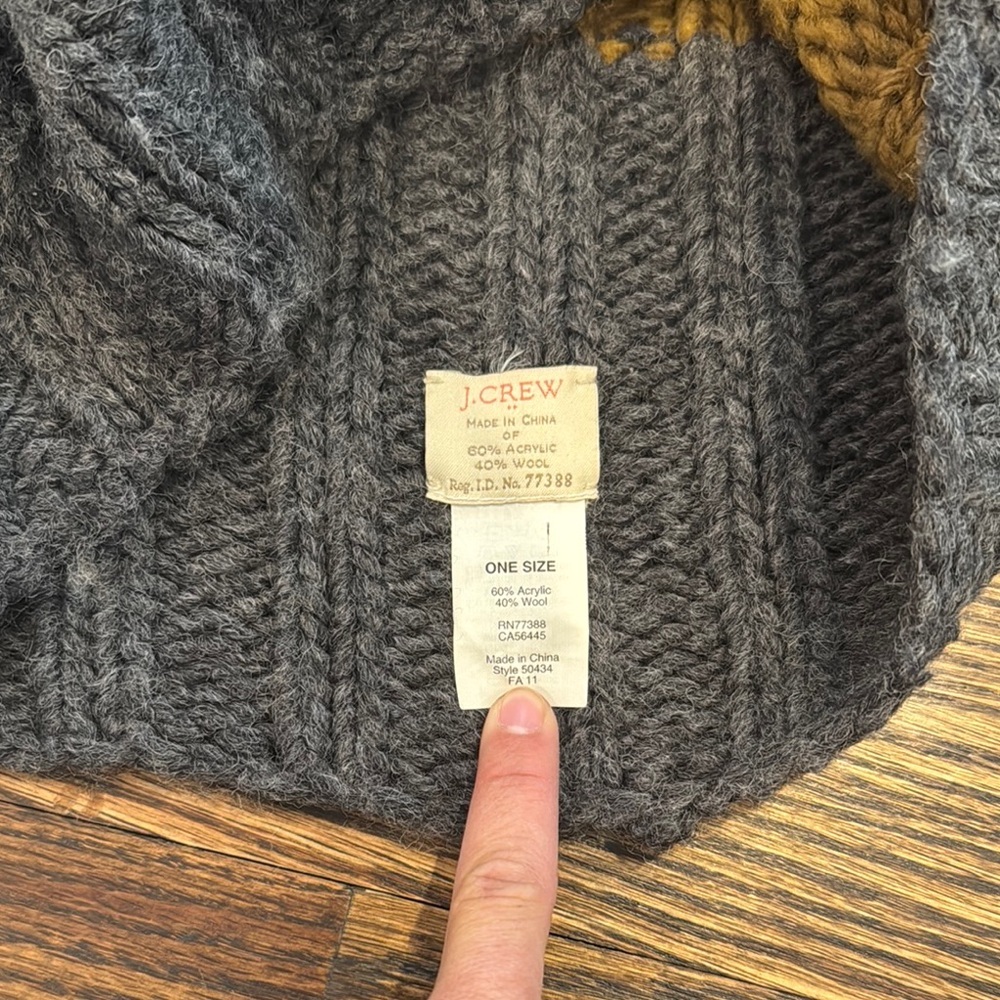Cozy Mustard and Gray Infinite Scarf - Picture 2 of 3